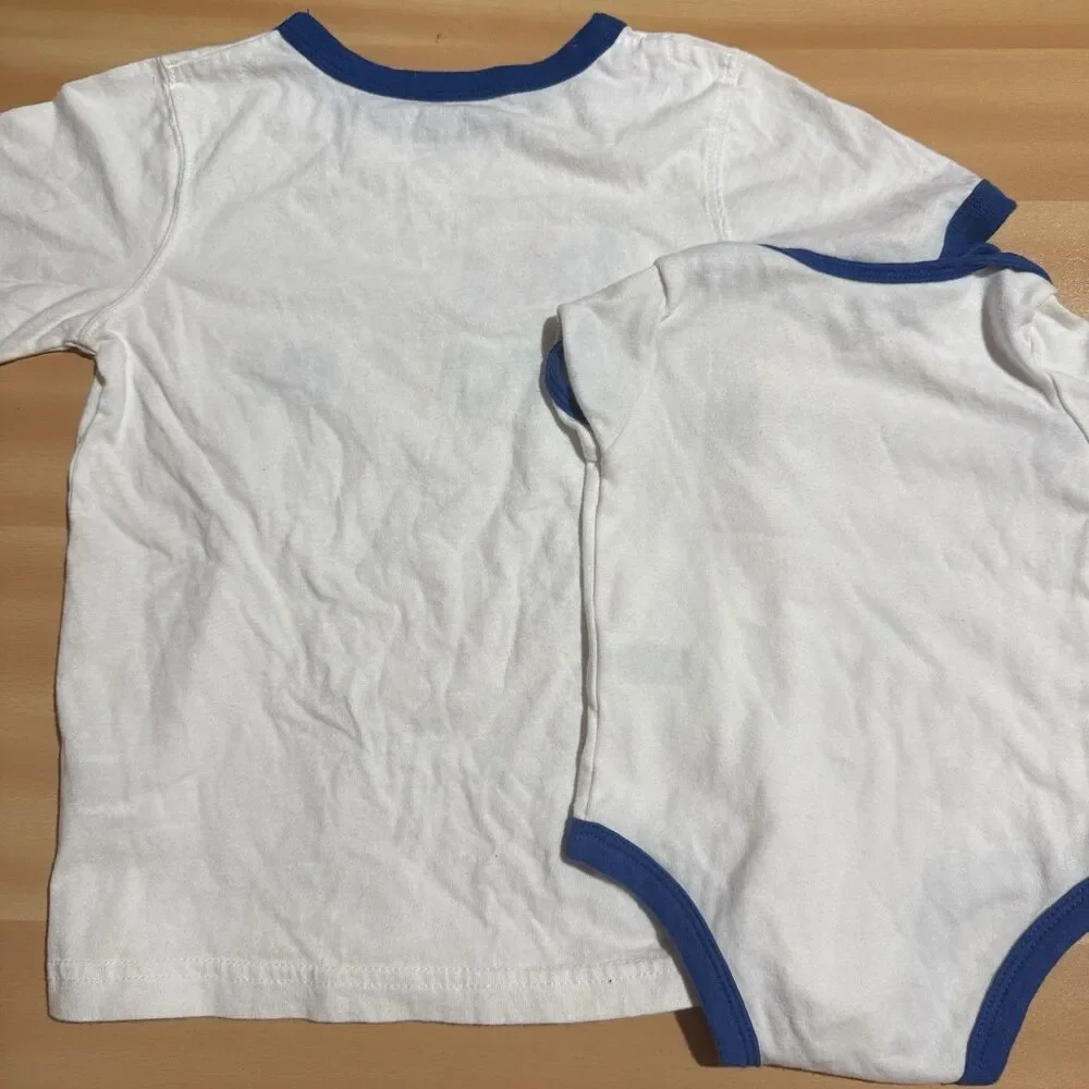 Carters Big Brother Little Brother Matching Tees 3 Months 4T White Blue